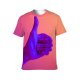 yanfind Adult Full Print T-shirts (men And Women) Approval Communication Space Electric Light Finger Fingers Gesture Good Like Negative Neon