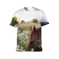 yanfind Adult Full Print T-shirts (men And Women) Calm Cattle Cloud Countryside Creature Domesticated Eat Equine Farm Fauna Feed