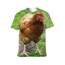 yanfind Adult Full Print T-shirts (men And Women) Bird Grass Beak Hen Outdoors Rural Wildlife Feather Poultry Crest Farmyard Cockerel