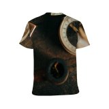 yanfind Adult Full Print T-shirts (men And Women) Compass Dial Flatlay From Above Iron Lighter Metal Overhead Retro Rough