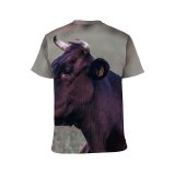 yanfind Adult Full Print T-shirts (men And Women) Field Countryside Agriculture Farm Grass Grassland Outdoors Bull Cow Wildlife Calf Cattle