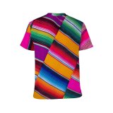 yanfind Adult Full Print T-shirts (men And Women) Fashion Texture Design Fabric Wool Handmade Blanket Rainbow Scarf Cotton Yarn Stripe