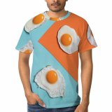yanfind Adult Full Print T-shirts (men And Women) Healthy Dawn Meal Hot Breakfast Chicken Cooking Hard Frying Pan Nutrition Eggshell