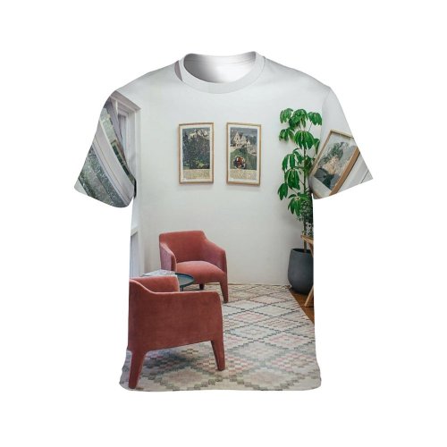 yanfind Adult Full Print T-shirts (men And Women) Apartment Armchair Art Carpet Chair Corridor Daytime Decor Decorate Decoration Decorative Design