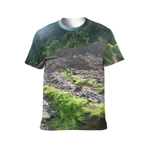 yanfind Adult Full Print T-shirts (men And Women) Landscape Trees Plants Stone Rocks Sand