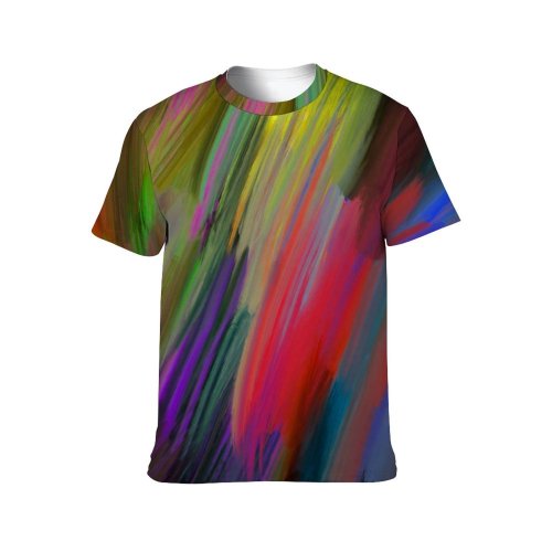 yanfind Adult Full Print T-shirts (men And Women) Art Motion Creativity Rainbow Design Artistic Dynamic Futuristic Impression Motley