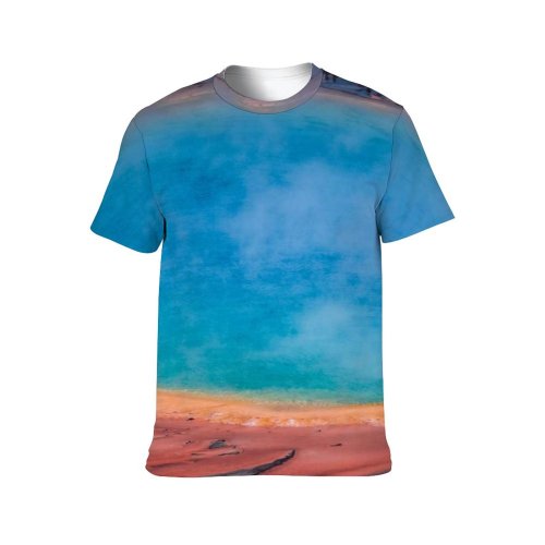 yanfind Adult Full Print T-shirts (men And Women) Landscape River Hot Travel Volcano Outdoors Spring Scenic Geothermal Eruption Geyser