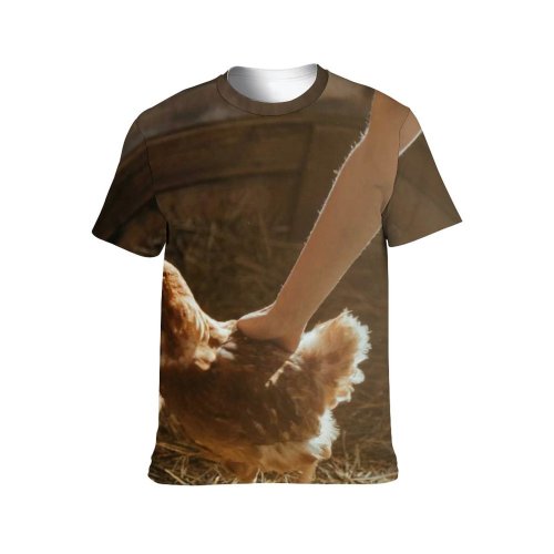 yanfind Adult Full Print T-shirts (men And Women) Barn Bird Caress Chicken Coop Farm Farmer Farming Female Fowl Girl Hay