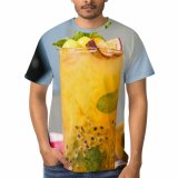 yanfind Adult Full Print T-shirts (men And Women) Summer Cocktail Glass Leaf Lemon Health Fruit Homemade Delicious Tropical Lime