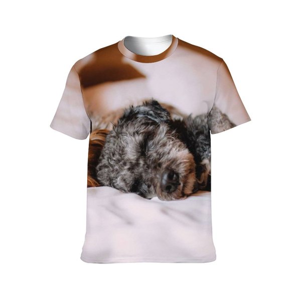 yanfind Adult Full Print T-shirts (men And Women) Bed Calm Dog Dogs Good Night Pet Sleep Sleeping Sleepy