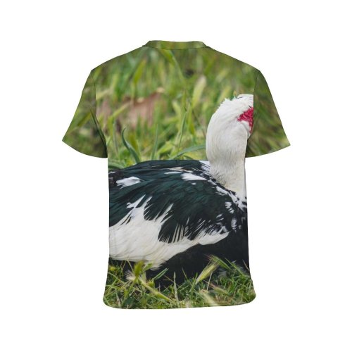yanfind Adult Full Print T-shirts (men And Women) Cute Farm Grass Beak Waterfowl Outdoors Wild Duck Goose Wildlife Drake Feather