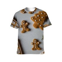 yanfind Adult Full Print T-shirts (men And Women) Baked Goods Christmas Cookies Creativity Cutout December Decoration Delicious Flatlay Frosting Gingerbread