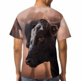 yanfind Adult Full Print T-shirts (men And Women) Farm Grass Milk Outdoors Bull Wildlife Calf Farmland Pasture Cattle Pastoral