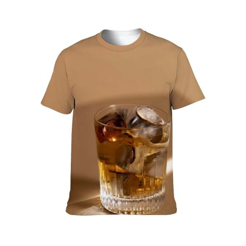 yanfind Adult Full Print T-shirts (men And Women) Party Glass Reflection Wedding Liquor Amber Cognac Scotch Rum Bourbon Intoxicated Icee