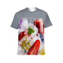 yanfind Adult Full Print T-shirts (men And Women) Berries Cocktail Colorful Colourful Cool Diy Flower Buds Flowers Frozen Glass