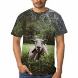 yanfind Adult Full Print T-shirts (men And Women) Wood Landscape Field Summer Countryside Agriculture Farm Grass Tree Outdoors Cow Rural