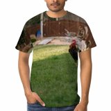 yanfind Adult Full Print T-shirts (men And Women) Bird Field Countryside Agriculture Farm Grass Chicken Hen Outdoors Rural Barn Poultry