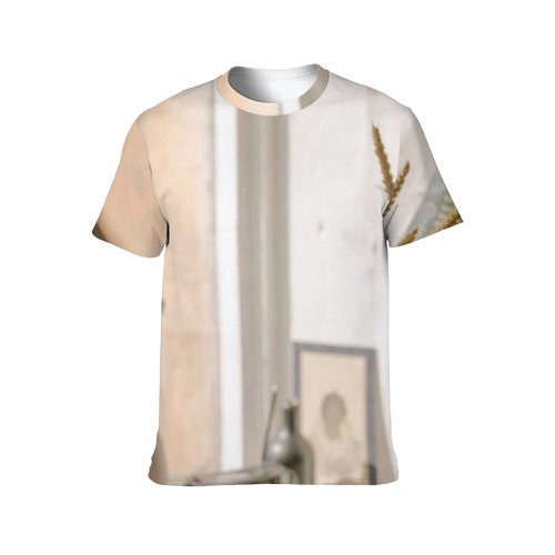 yanfind Adult Full Print T-shirts (men And Women) Books Bunch Dried Flowers Glass Vase Gypsum Interior Nobody Sculpture Stack Still