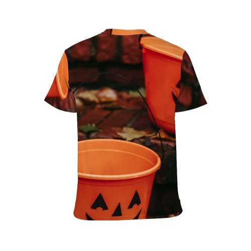 yanfind Adult Full Print T-shirts (men And Women) Autumn Boo Bucket Building Celebrate Colorful Creative Creepy Decor Decoration Door