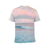 yanfind Adult Full Print T-shirts (men And Women) Beach Sunset Beautiful Breaking Crashing Golden Ocean Pastel Surf Surfboard Surfer
