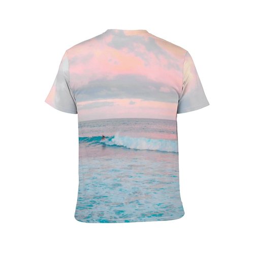 yanfind Adult Full Print T-shirts (men And Women) Beach Sunset Beautiful Breaking Crashing Golden Ocean Pastel Surf Surfboard Surfer