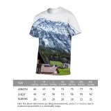 yanfind Adult Full Print T-shirts (men And Women) Architecture Breathtaking Calm Coniferous Cottage Countryside Dwell Exterior Field Forest Grassland Grassy