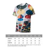 yanfind Adult Full Print T-shirts (men And Women) City Summer Texture Travel Outdoors Tourism Sunshade Umbrella Nylon Motley Sunblind