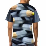 yanfind Adult Full Print T-shirts (men And Women) Wood Writing School Creativity Write College Rainbow Crayon Coloring Motley Crafts Disjunct
