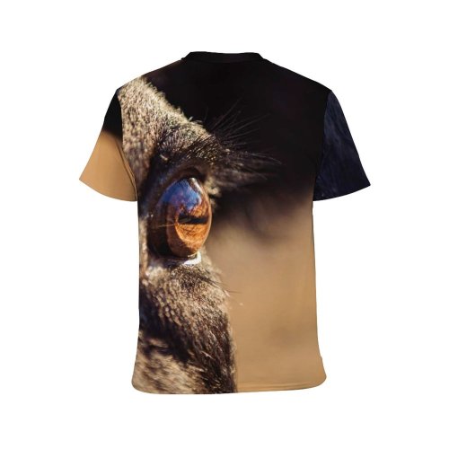 yanfind Adult Full Print T-shirts (men And Women) Cattle Cow Daylight Eyelash Fur Outdoors Side