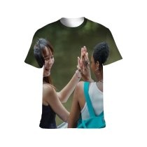 yanfind Adult Full Print T-shirts (men And Women) Friend Blurred Carefree Cheerful Communicate Content Delight Diverse Enjoy