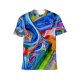 yanfind Adult Full Print T-shirts (men And Women) Design Creativity Mess Rainbow Coloring Artistic Stain Acrylic Canvas Visuals Motley