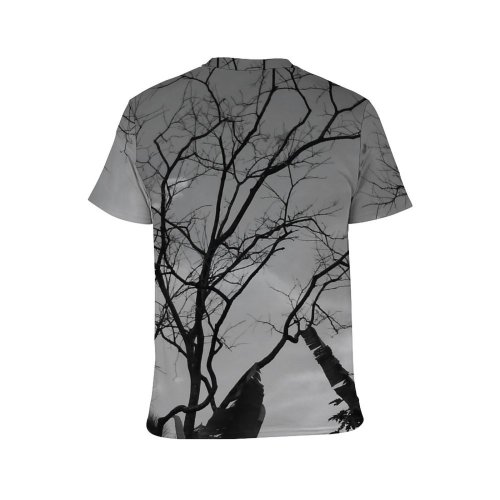 yanfind Adult Full Print T-shirts (men And Women) Leafless Tree Bw Blackandwhite Landscape Plants Dark Sky