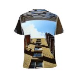 yanfind Adult Full Print T-shirts (men And Women) Architecture Balconies Buildings Clouds Contemporary Design Glass Shot Sky