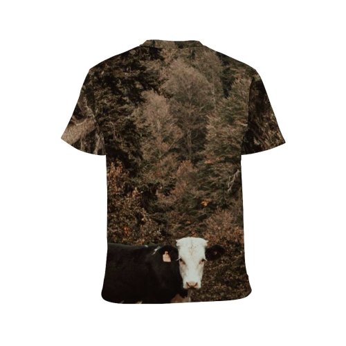 yanfind Adult Full Print T-shirts (men And Women) Snow Wood Landscape Field Winter Countryside Farm Grass Leaf Fall Outdoors Rural