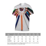 yanfind Adult Full Print T-shirts (men And Women) Wood Art Writing School Creativity Write College Rainbow Crayon Coloring Stationery
