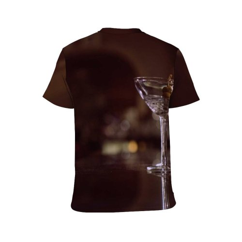 yanfind Adult Full Print T-shirts (men And Women) Wood Light Dark Glass Vintage Table Luxury Wine Classic Elegant Dining Liquor