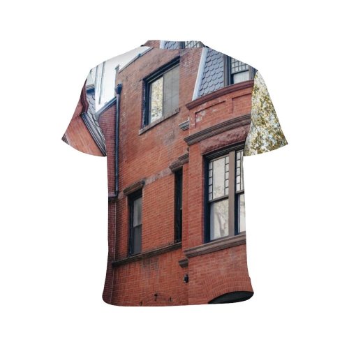 yanfind Adult Full Print T-shirts (men And Women) Architecture Attic Branch Brick Wall Building City Construction Daytime District Exterior Facade