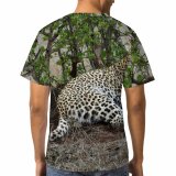 yanfind Adult Full Print T-shirts (men And Women) Grass Big Fur Cat Outdoors Wild Leopard Safari Wildlife Danger Savanna