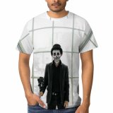 yanfind Adult Full Print T-shirts (men And Women) Art Makeup Attire Roses Contemporary Costume Creepy Dead Face Facial Expression Fashion