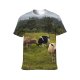 yanfind Adult Full Print T-shirts (men And Women) Landscape Field Countryside Agriculture Farm Grass Grassland Milk Cow Rural Farmland