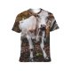 yanfind Adult Full Print T-shirts (men And Women) Landscape Field Winter Countryside Agriculture Farm Grass Park Tree Fall Bull Cow