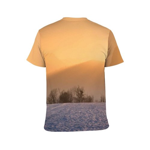 yanfind Adult Full Print T-shirts (men And Women) Beautiful Dawn Daylight Foggy Frosty Frozen Hazy Idyllic Landscape Misty