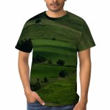 yanfind Adult Full Print T-shirts (men And Women) Landscape Countryside Hill Agriculture Farm Tree Grassland Valley Cow Sheep Pasture Farmhouse