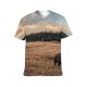 yanfind Adult Full Print T-shirts (men And Women) Bovine Breathtaking Cloudy Coniferous Countryside Creature Eat Fauna Field Flora Forest