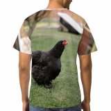 yanfind Adult Full Print T-shirts (men And Women) Bird Agriculture Farm Grass Lawn Chicken Beak Hen Outdoors Rural Feather Poultry