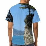 yanfind Adult Full Print T-shirts (men And Women) Abyss Cliff Landscape Trees Sea Sky Rock