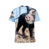 yanfind Adult Full Print T-shirts (men And Women) Dog Agriculture Portrait Little Pasture Hay Swine Sow