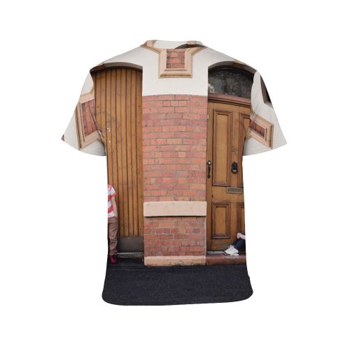 yanfind Adult Full Print T-shirts (men And Women) Architecture Boys Brick Wall Bricks Brother Brothers Building Children Depressed Door Doorway