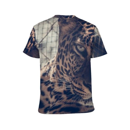 yanfind Adult Full Print T-shirts (men And Women) Big Cat Cage Carnivore Dangerous Eyes Felidae Fur Hunter Leopard Outdoors