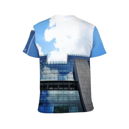 yanfind Adult Full Print T-shirts (men And Women) Architectural Design Architecture Building Clouds Exterior Futuristic Glass Items Panels High